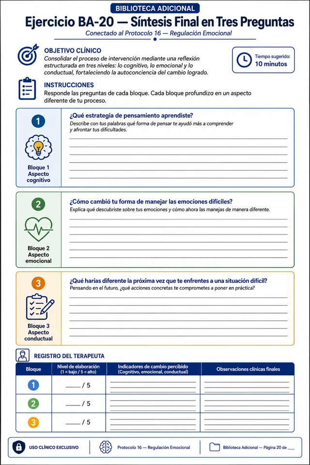 Protocolo 16: Regulación Emocional