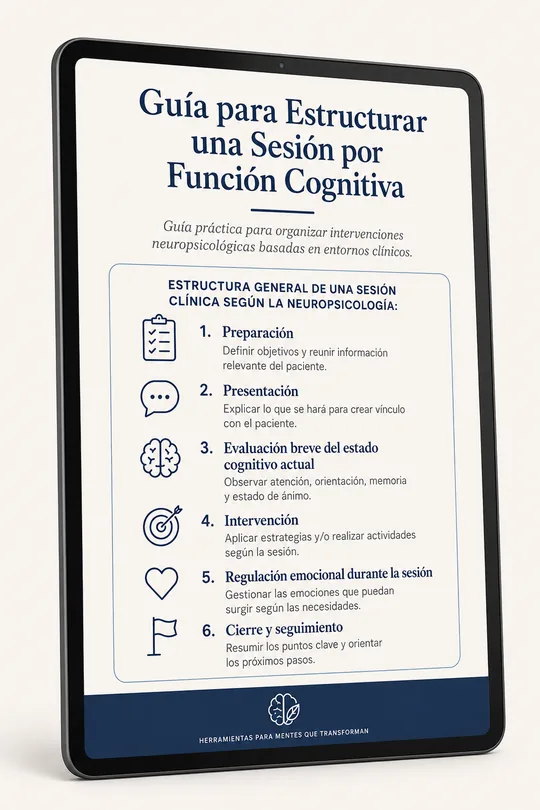 Bono 3: GUÍA PARA ESTRUCTURAR UNA SESIÓN POR FUNCIÓN COGNITIVA