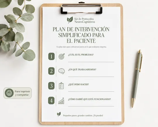 Bono 6: PLAN DE INTERVENCIÓN SIMPLIFICADO PARA EL PACIENTE